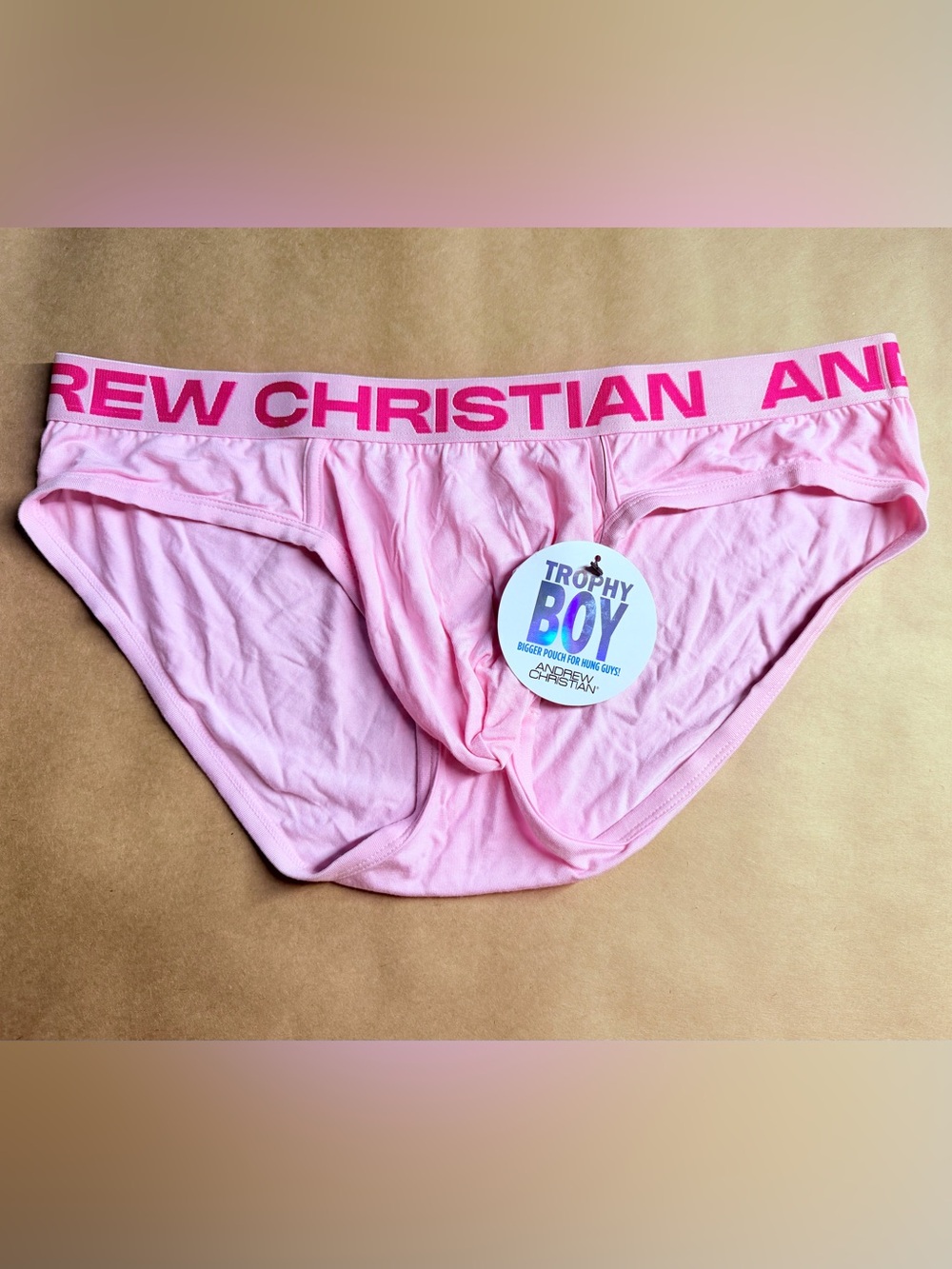 Andrew Christian Trophy Boy Men's Brief Pink X-Large